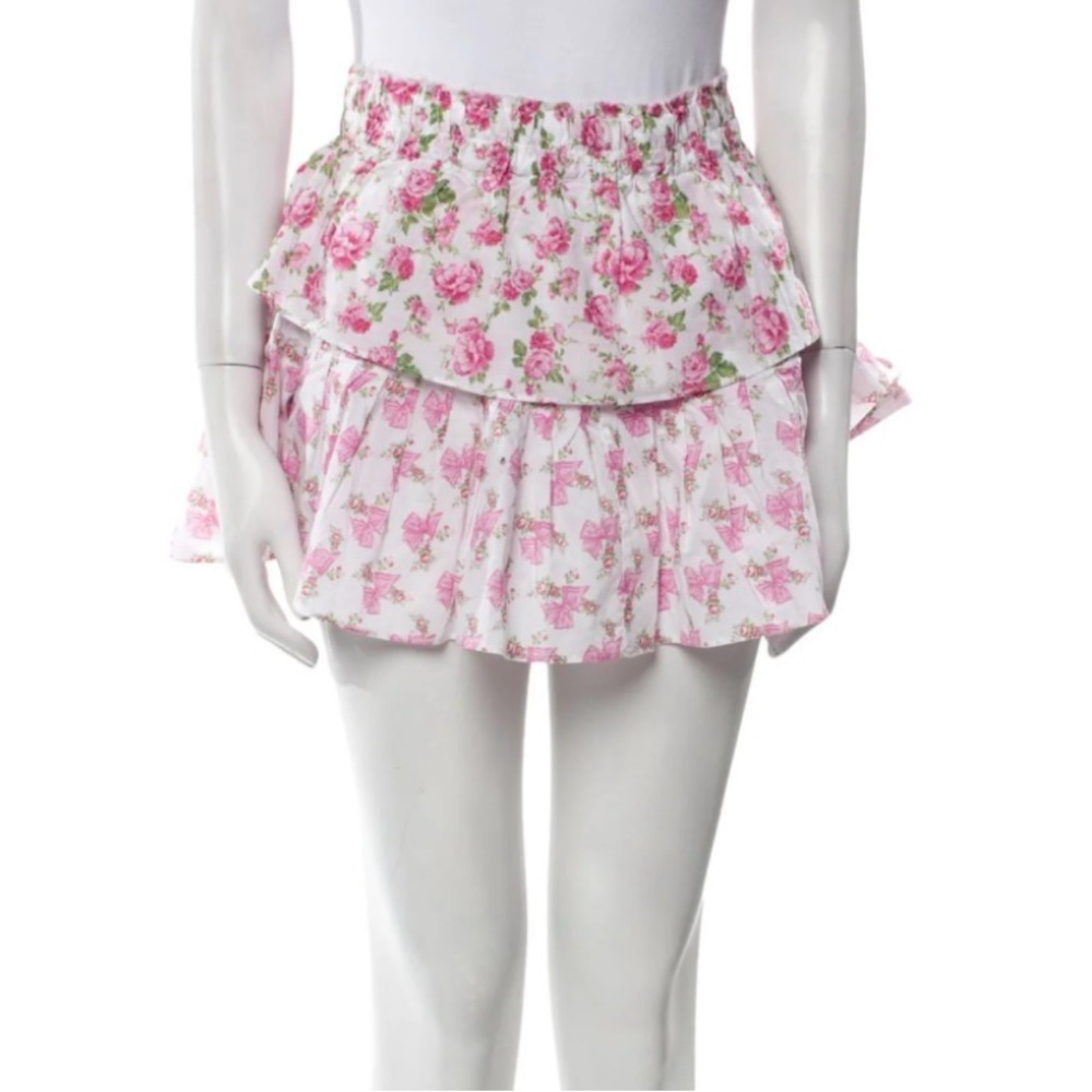 Loveshack Fancy Floral Print Mini Skirt
